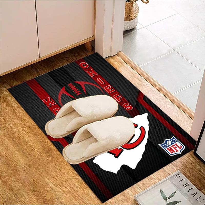 Kansas City Chiefs Football Rug Game Carpet, Floor Mat for Bedroom Living Room Entryway Rug, Home Decor Idea Gift for Christmas birthday