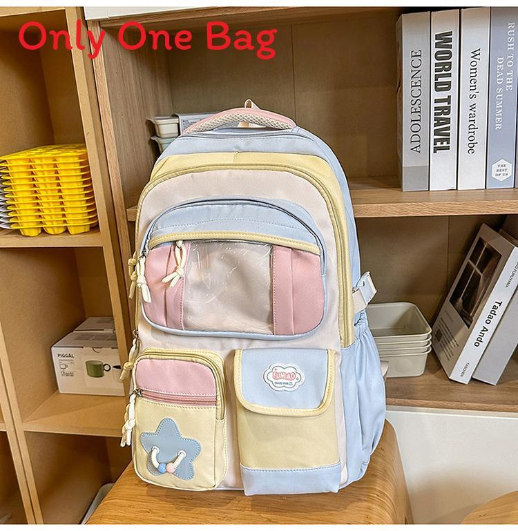 College Style Nylon Backpack With Fabric For School Use