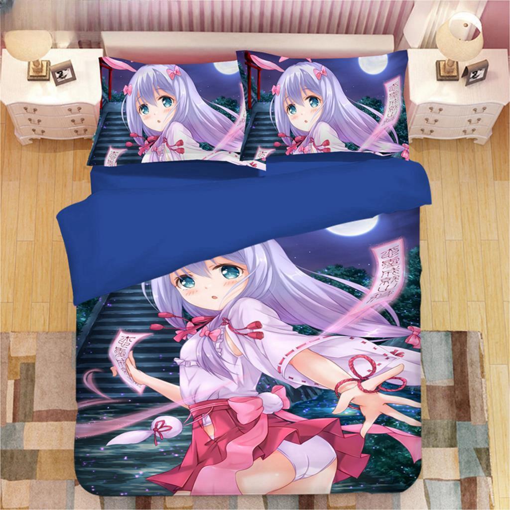 Kawaii Izumi Sagiri 3D Anime Print Bedding Set Duvet Covers Pillowcases One Piece Comforter Bedding Sets Bedclothes Duvet Cover