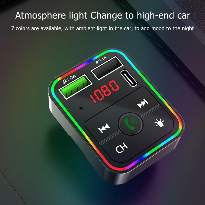 Kit vivavoce per auto Bluetooth senza fili Trasmettitore FM per auto Modulatore Aux Lettore MP3 LCD Caricatore doppio USB