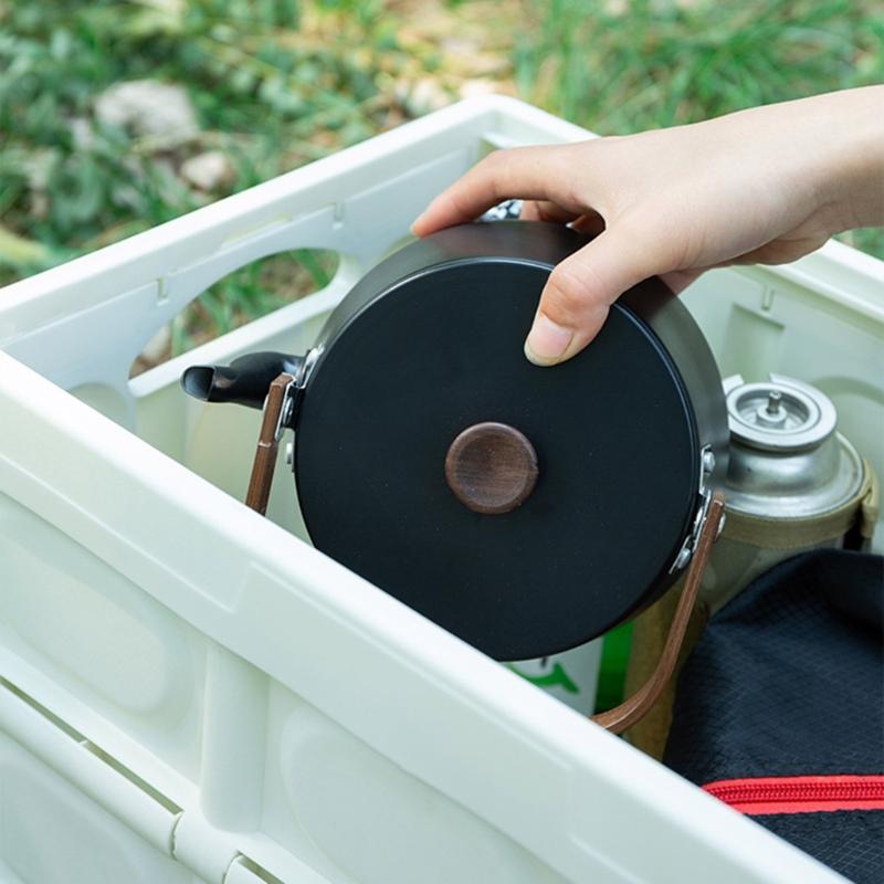 Portable Teapot Aluminum Alloys Camp Teas Coffee Pots Outdoor Hiking Water Boilers Camping Kettle Heat Water Teas Pots