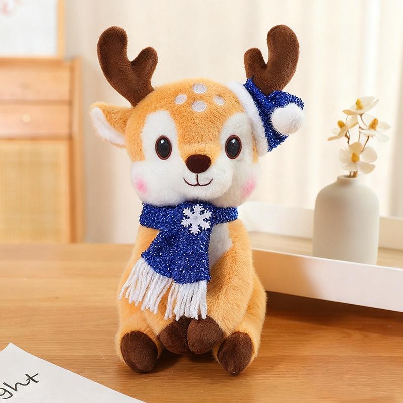 Cute Christmas Deer Doll Plush Toy Elk Doll Ornament Rag Doll Christmas