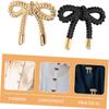 New for Clothing Clothes Decors Bow Button Black Color Solid Color Metal Button DIY Sewing Art Cloak Clasp