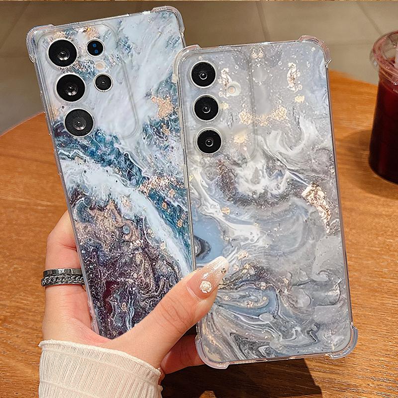 Luxury Marble Pattern Phone Case For Samsung Galaxy A57 A37 A17 A56 A16 A55 A36 A26 A15 A35 A54 A53 Clear Shockproof Soft Cover