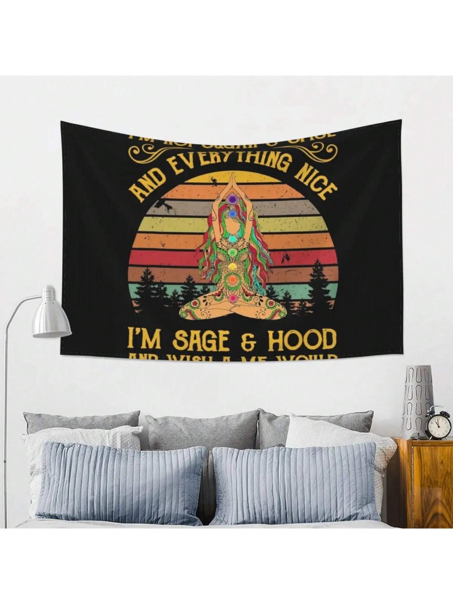 I m Not Sugar And Spice And Everything Nice I m Sage Yoga T-Shirt Tapestry Korean Room Decor Room Decor For Tapestry S разноцветный
