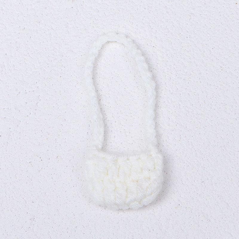 1/12 Doll Plush Knitted Shoulder Bag Crossbody Bag Doll Mini Dress Up Accessories Dollhouse Decor Kid Pretend Play Toys