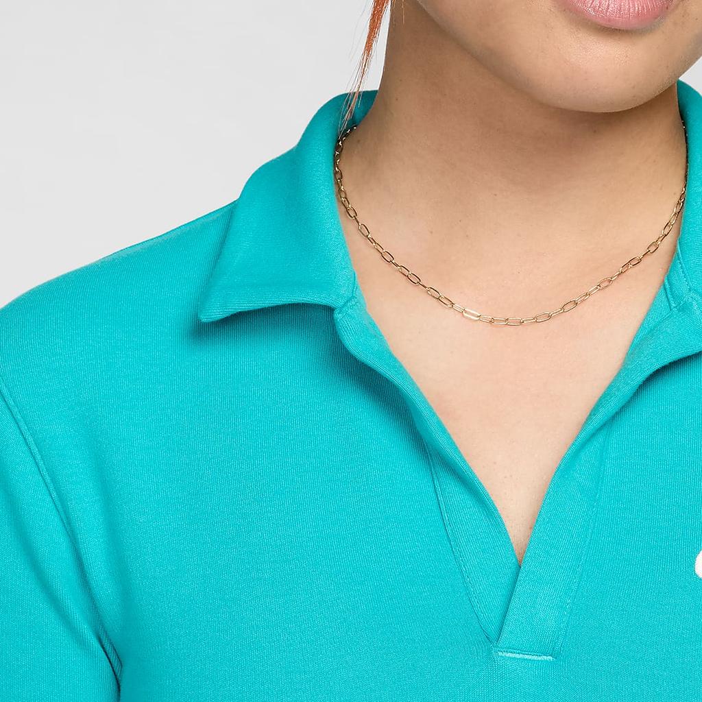 New Nike Sportswear Essentials Series Polo Shirt Women's Blue Green DV7885-345