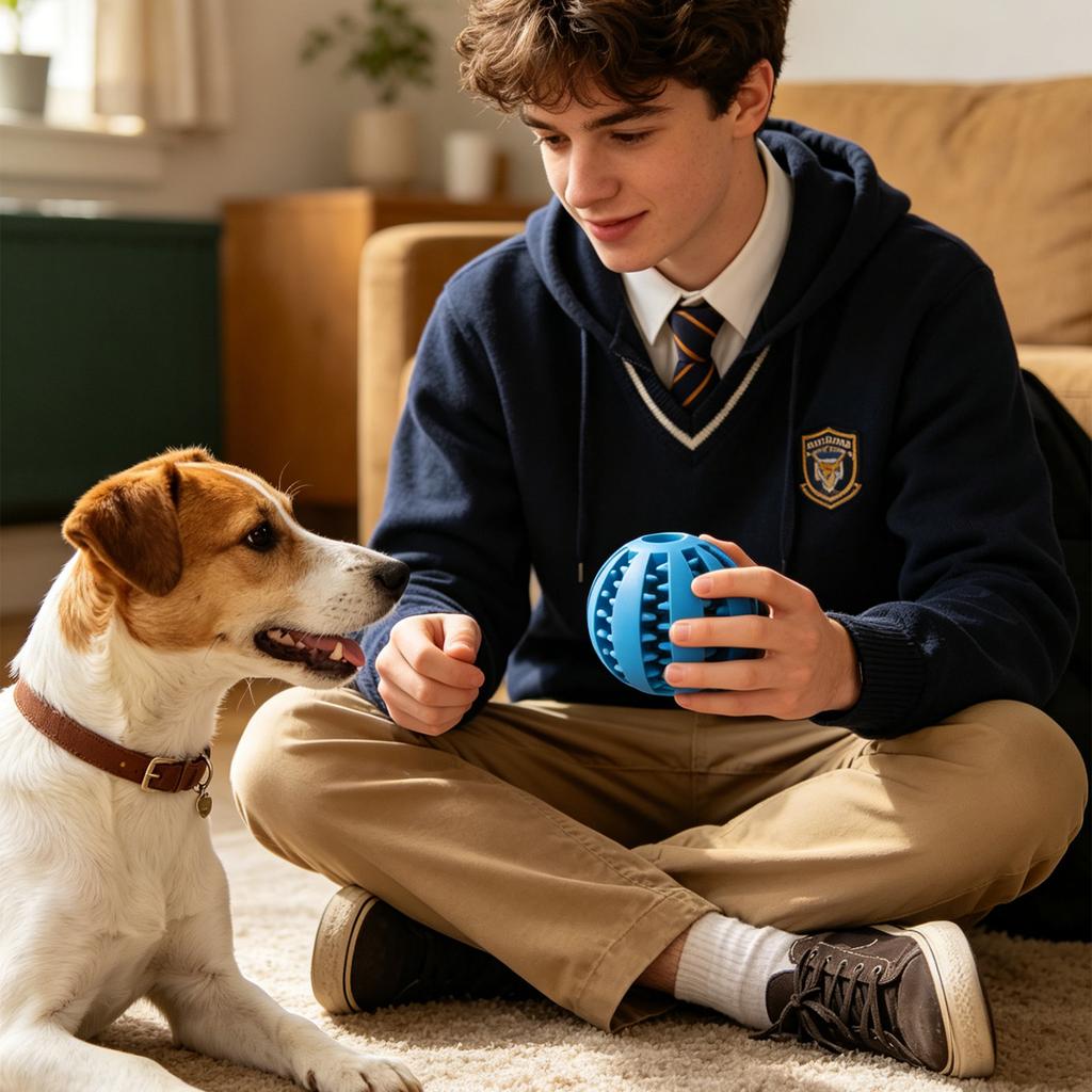 Dog Toy Ball,  Resistant, Grind Teeth, Puppy, Self Fun, Boredom,  Rubber Ball, Pet Training