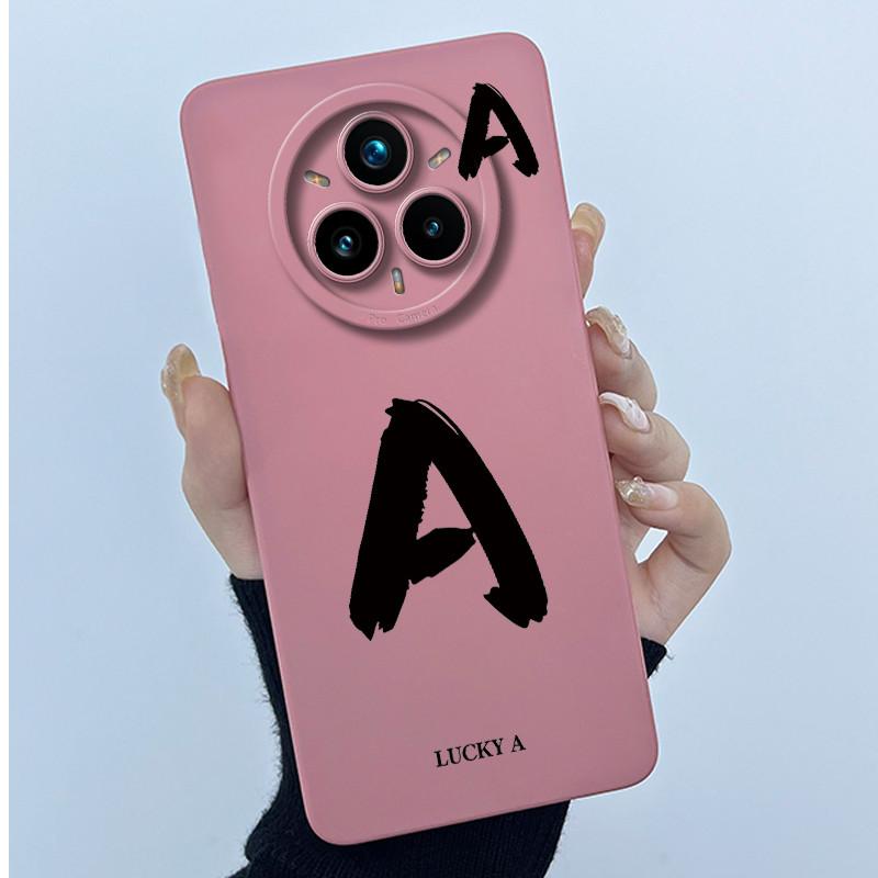 For Realme 14 Pro 14Pro+ 5G Cover Case Lucky Initial Letter Couple Silicone Soft Phone Bumper for Realme14 Pro Plus 2025 Casing