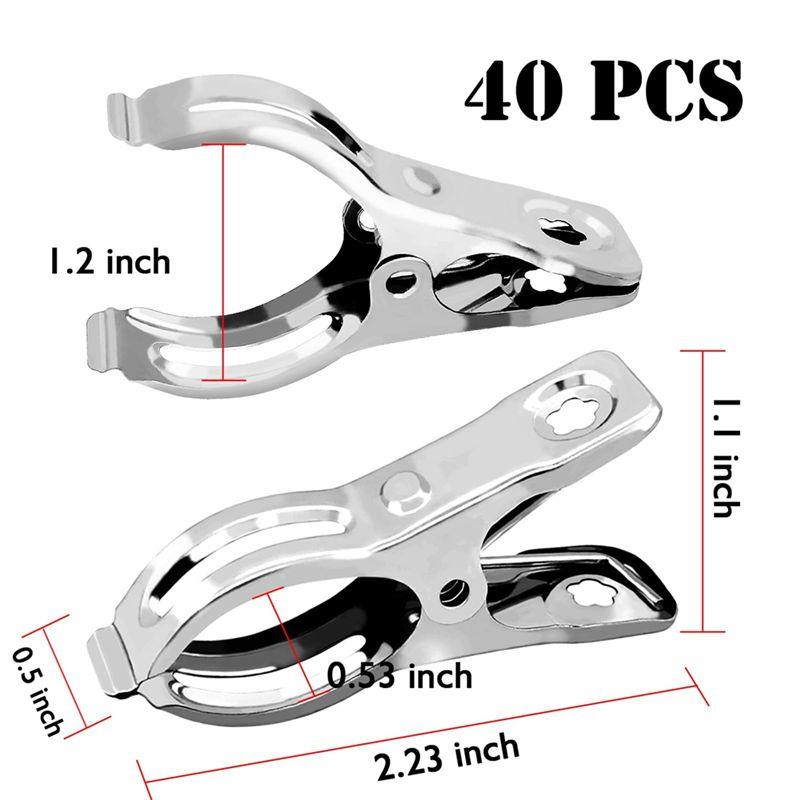 ABIY Garden Clips, 40 PCS Stainless Steel Heavy Duty Greenhouse Clamps For Secure Netting And Covers