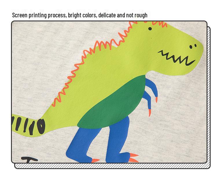 Boys' Dinosaur Pattern Long-sleeved T-shirt - Trendy Base Layer for Kids