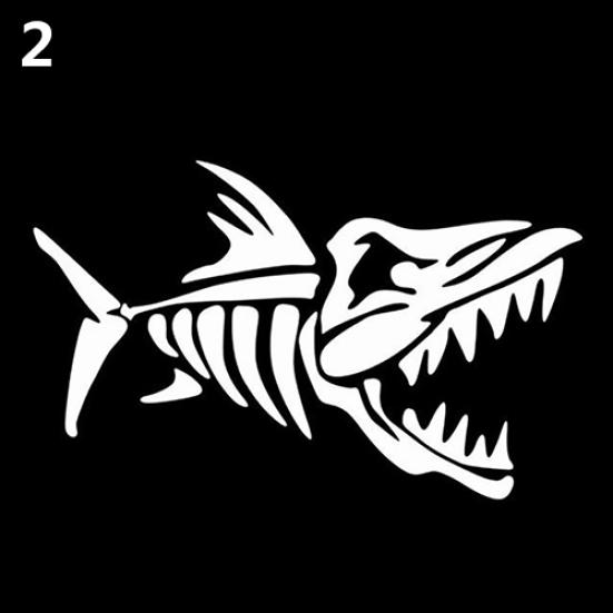 Car Stylish Fish Sticker Motorcycle Fishbone Car Windown Door Tail Decal