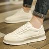 Men's shoes spring and autumn leather surface trend green leisure sports men's platform outdoor board shoes men's travel shoes