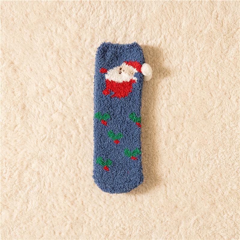 Chaussettes Boule de Noël en Polaire Corail pour Femmes - Prêtes pour l'Hiver, Résistantes au Froid, Chaussettes de Nuit Mi-Mollet Doublées Polaire, Cadeau de Noël Parfait.