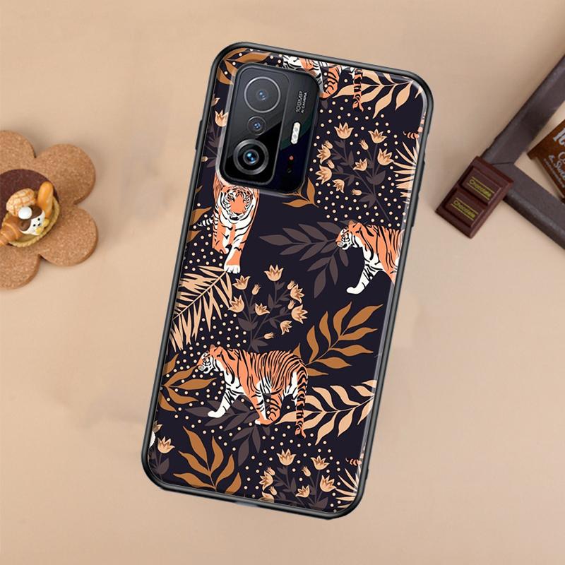 Tigers Leopards Tropical Leaves Case For Xiaomi POCO X7 Pro X3 X5 X6 F3 F5 F6 M6 Pro 11T 12T 13T 14T Pro 13 14 Ultra Cover