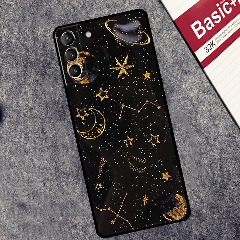 Suns Moons Clouds Astrological Case For Samsung Galaxy S24 S23 S22 S21 Ultra Plus Note 10 Note 20 S8 S9 S10 S20 FE Cover