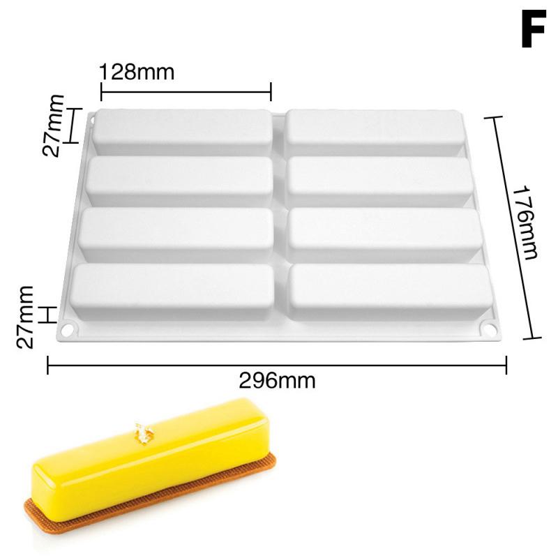 Oval Long Strip Mousse Cake Mold Silicone Pastry Mold For Sweets Cake Forms Tray Diy Homemade French Sweets Baking Mould
