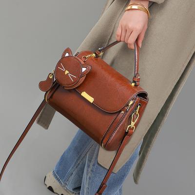 A New Versatile Style Portable Crossbody Bag Genuine Leather Shoulder Bag Light Luxury Style High-end Commuting Bag