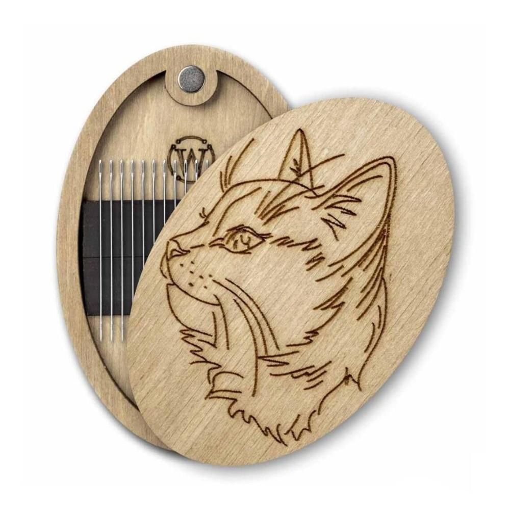 Magnetic Feature Wooden Magnetic Needle Box Magnetic Needle Holder  Home Organization