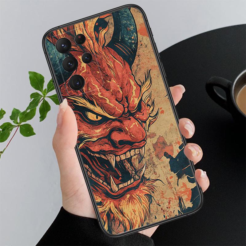

Японская маска Они Дьявольское искусство Чехол для телефона для Samsung A55 A16 A56 A36 A35 A15 A53 A54 A33 A34 A25 A05S A52 A52S A14 A24 A26 A71 A71 4G