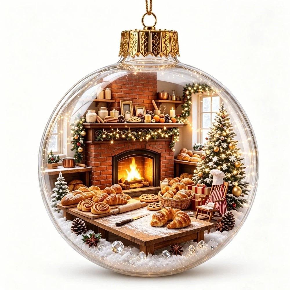 Acrylic Christmas Transparent Ball Pendant Shatterproof Ghost Pendant Ball Halloween Decor