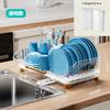Luxury Dish Drying Rack Eco-friendly Drainer Rack With Drain Basket Tableware Bowl Organizer Kitchen Utensils Dish Storage Rack