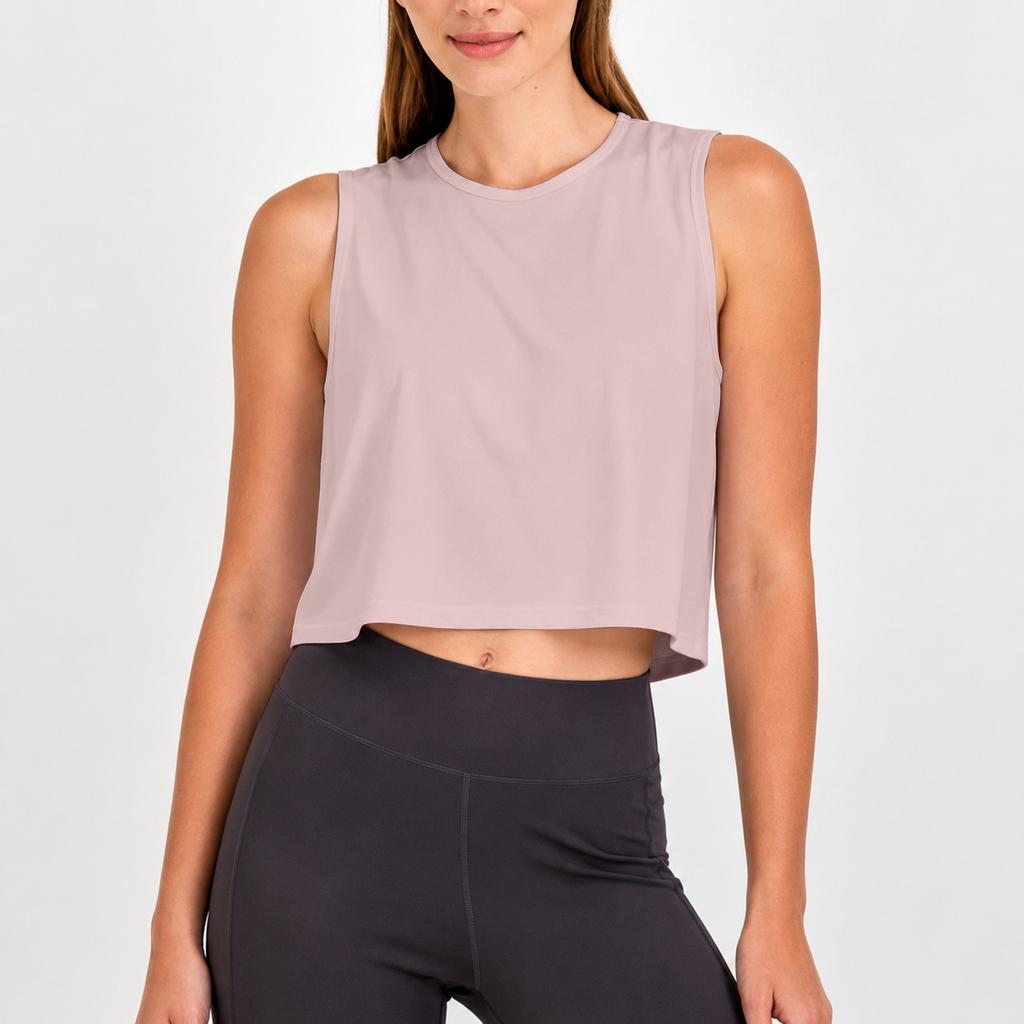 Damen ärmelloses Yoga Tanktop Cutout Rücken Workout Shirt Leicht Atmungsaktiv Laufen Fitness Freizeit Crop Top