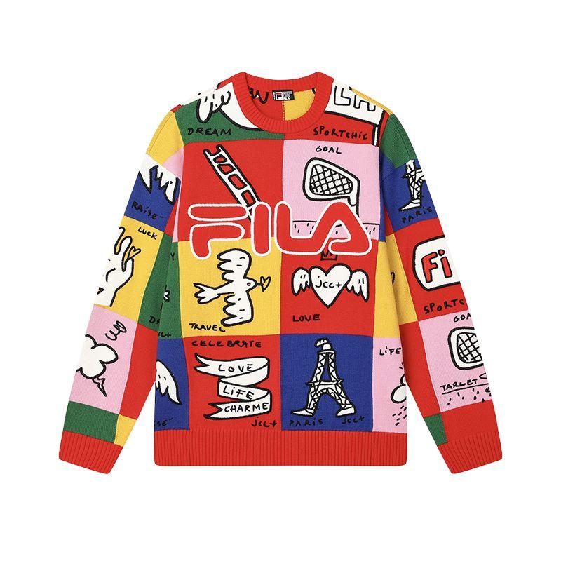 

Новый свитер унисекс FILA ORIGINALE Легендарный красный F11U519403F-RD 165/88A/S