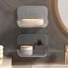 2Pcs Clearly plastic Soap Dish Modern Waterproof Soap Holder Easy Installation Bathroom Essential Shelf Kitchen Friendly