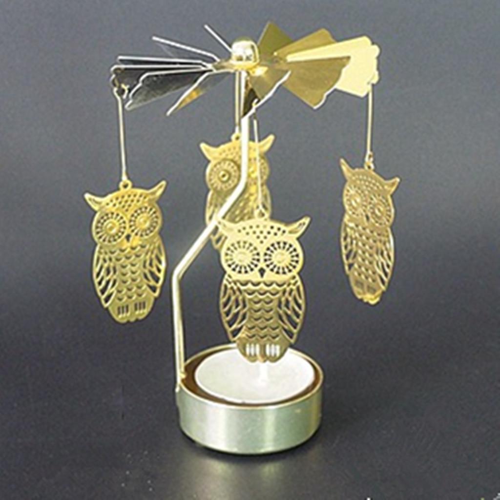 Buy Spinning Rotary Metal Carousel Tea Light Candle Holder Stand Lamp ...