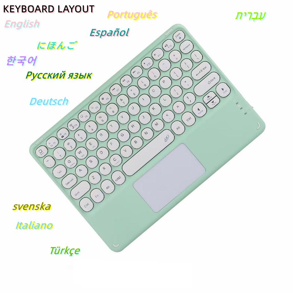 Bluetooth Wireless Keyboard With Touchpad Hebrew Spanish Korean For iPad Pro Air for Huawei Android Windows Tablet