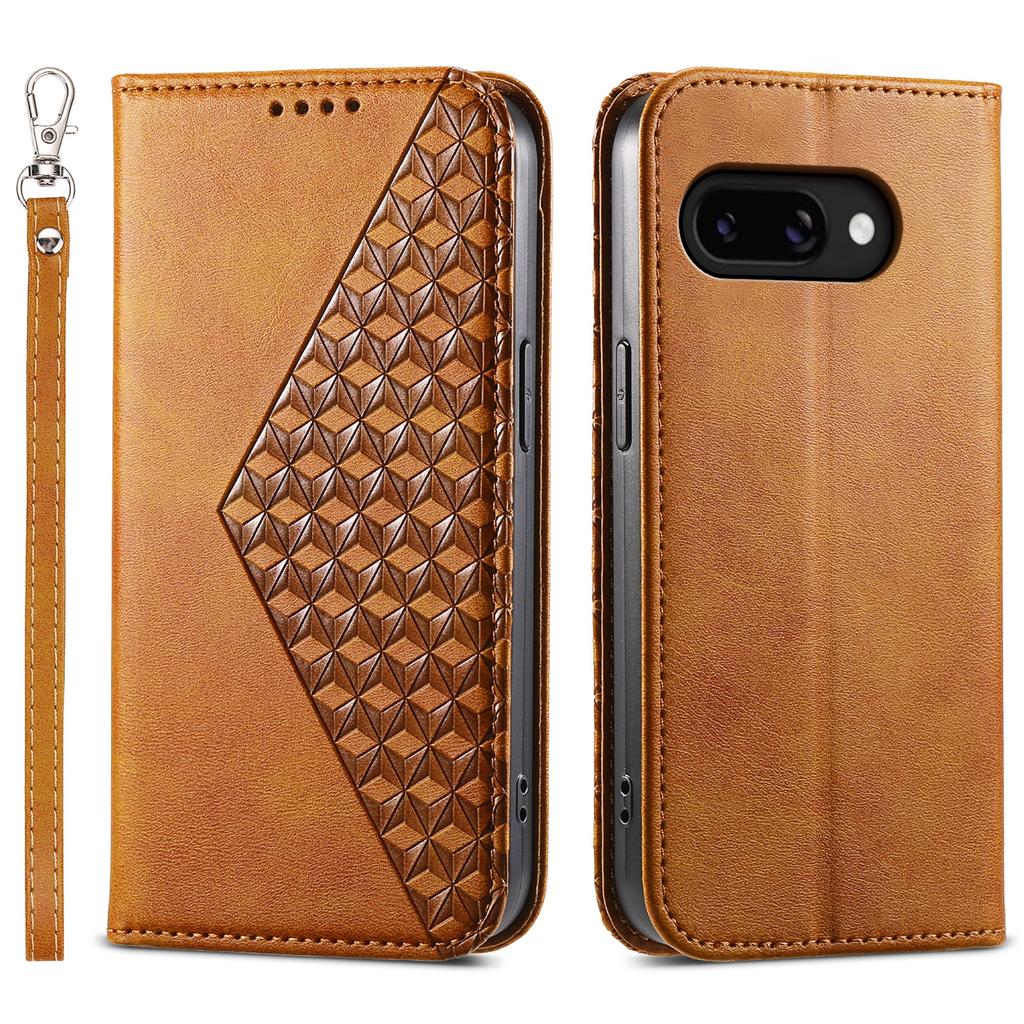 For Google Pixel 9a Case Calf Texture PU Leather Phone Cover with Wallet