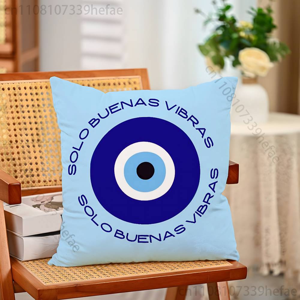 

Счастливая синяя наволочка с принтом «Сглаз» из полиэстера для подарка на День святого Валентина, декоративная наволочка для диванной подушки, на заказ 30x30cm
