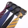 8CM Men's Drawstring Zipper Tie - Classic Striped Formal Accessory