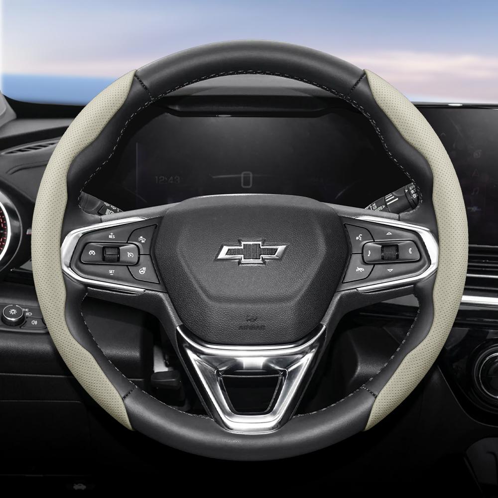 Suitable for Chevrolet Breathable Holes Leather Steering Wheel Cover Segmented Quick Release Design Non-Slip and Durable Cruze Spark Captiva Orlando L