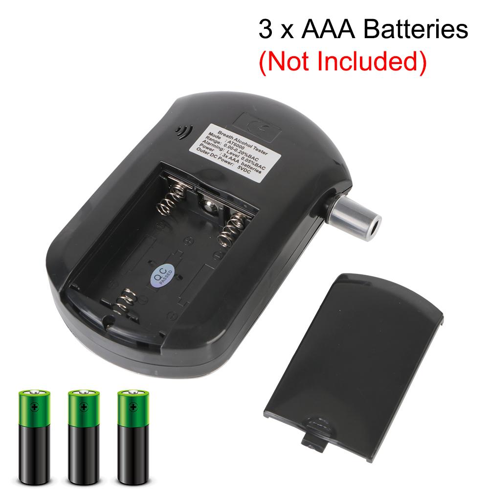 Digital Breath Alcohol Tester LCD Screen Professional Mini Manual AT6000 Breath Drunk Driving Analyzer