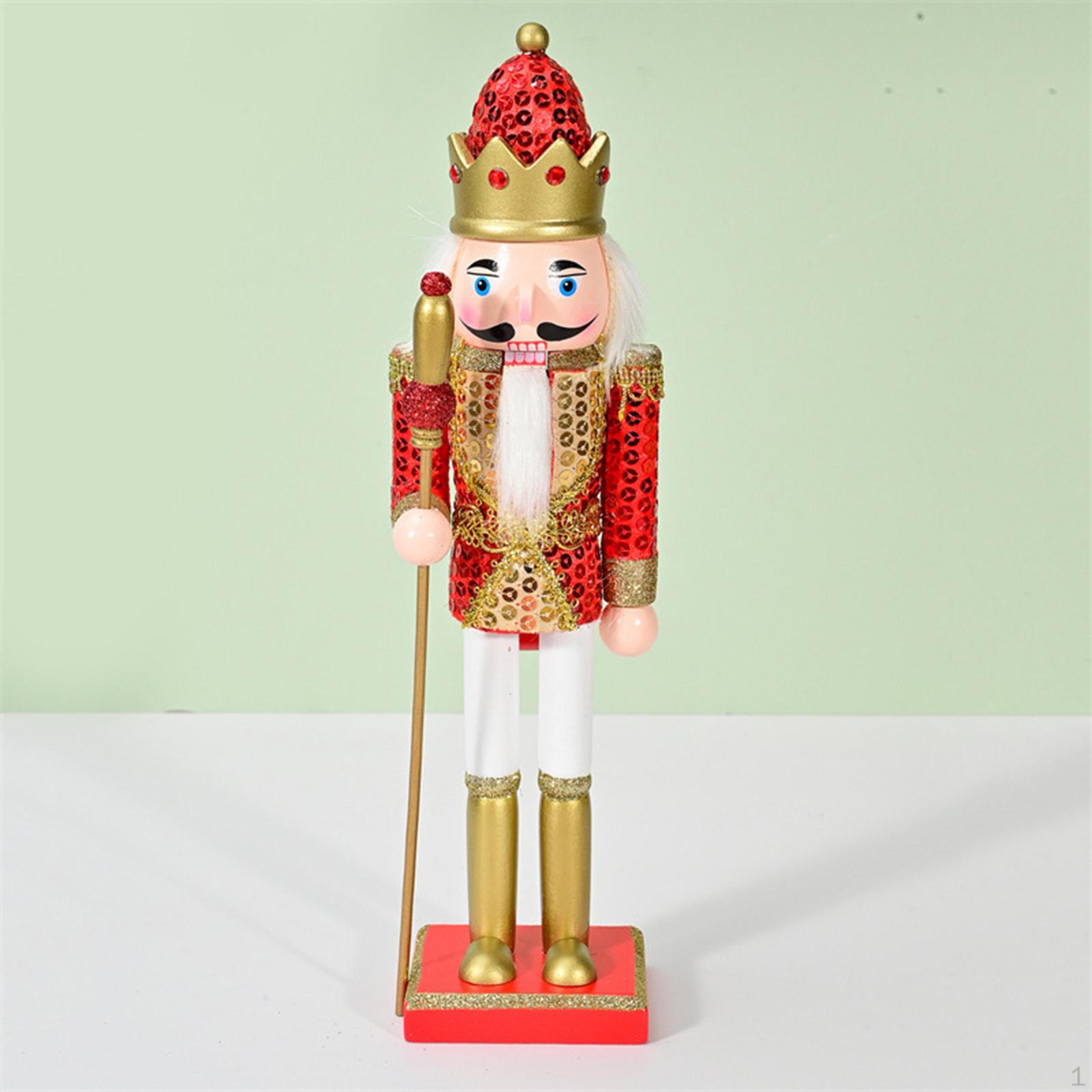11.81inch Nutcracker Soldier Figures Ornament Christmas for Festival Table Red