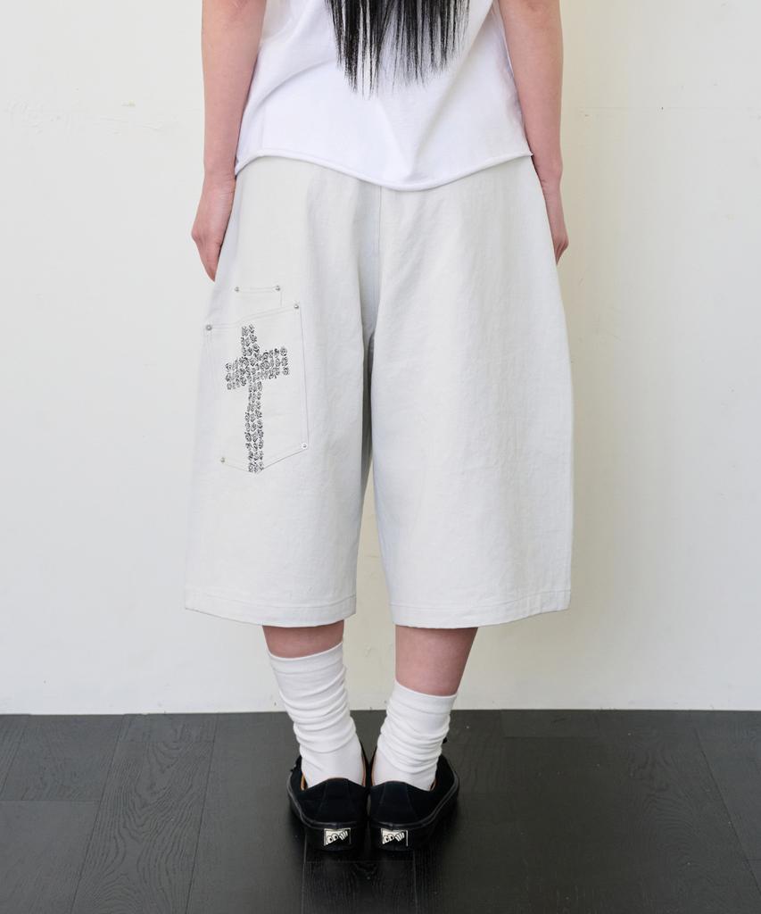 Isjabaibeu Cross Pocket Bermuda Pants - Light Gray