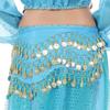 Women Sexy Sequins Tassels Belly Dance Hip Skirt Scarf 3 Row Gold Color Coines 6 Colors To Choose Dancing Chiffon Waist Chain
