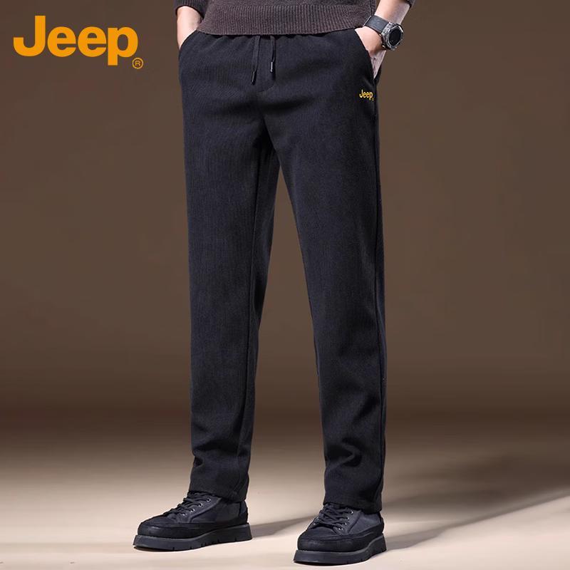 Jeep Men's Business Casual Thick Corduroy Straight Pants