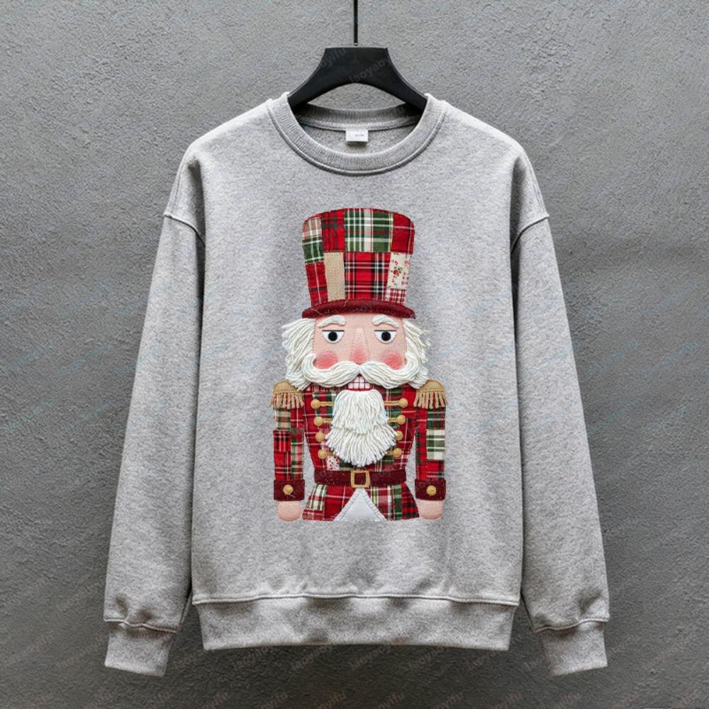

Лоскутный Щелкунчик Счастливого Рождества Png Винтажный Санта Клаус Цифровой файл Мультфильмы Сохраняющий тепло Свитшот Осень и Зима Худи XL