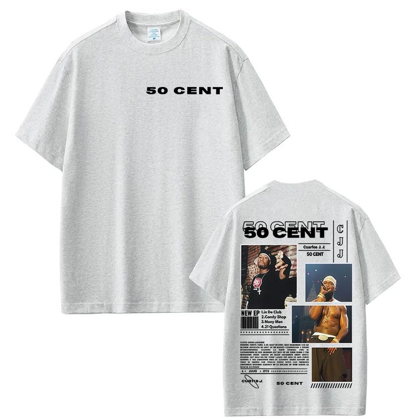 Rapper 50 Cent Tour 2026 Album Graphic T Shirts Unisexs Women Clothing Hip Hop Rock Short Sleeve Tshirt Fashion Oversized  T Shirt