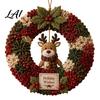 Baumstocher Kunstkranz DIY Weihnachts-Kit 3D Stoff Nikolaus Schneemann Elch Set Feiertags-Haustürdeko Bastelartikel Weihnachten