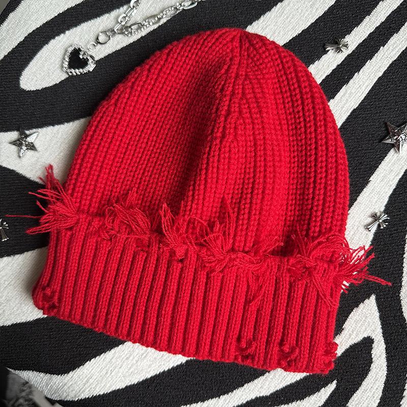 Unisex Streetwear Hats Knit Winter Beanie Hats Hip Hop Street Style Checked Beanie Hats