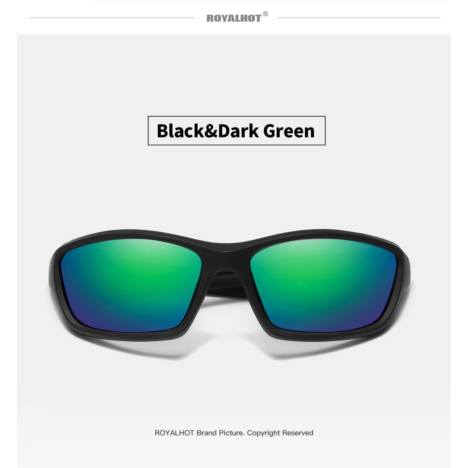 RoyalHot унисекс поляризационные спортивные солнцезащитные очки в квадратной оправе — фото 11