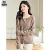 Women's 100% Pure Wool Round Neck Cardigan