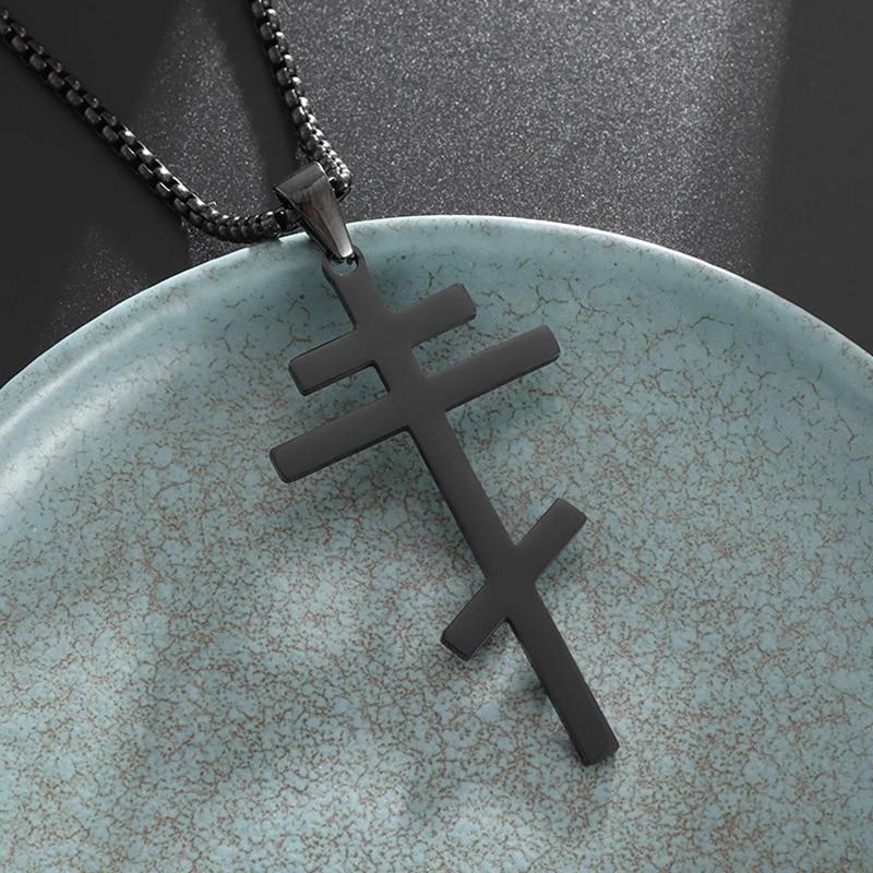 Personality Creative Design Religious Jesus Christ Cross Pendant Amulet Simple Men's and Women's Necklace