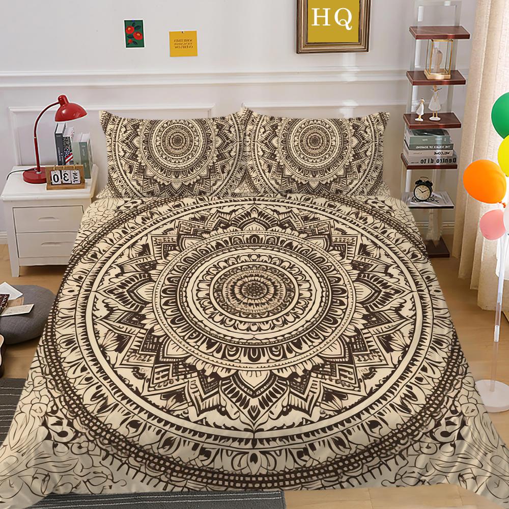 Seturi de lenjerie de pat Frumos Mandala Husă de pilota Moale Full Twin Dimensiune pentru Femei Set Pat de înaltă calitate Lenjerie de pat acasă