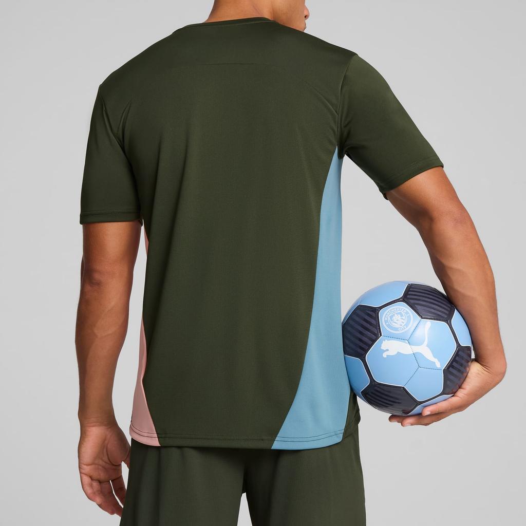 Puma Manchester City FW24 Fashion Logo Training Short Sleeve Retro Football Shirt Men tops Green 777521-13