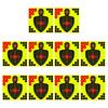 10Pcs Shooting Target Papers Self Adhesive Good Impact Blasting Effect Exquisite Pattern Multiple-holes Highly Visibility Shooting Practice 4 Styles